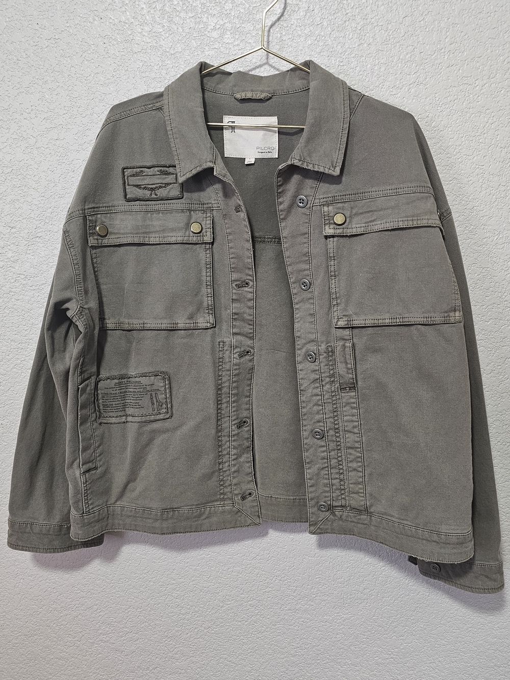 Anthropology Pilcro Green Utility Button-Up Jacket
